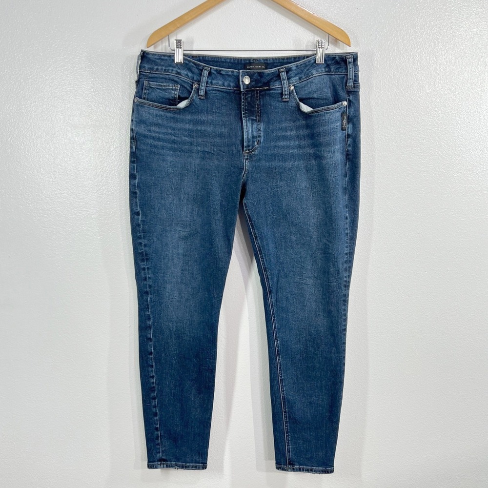 Silver Jeans Co Suki Skinny Jeans Women's 18/ L29 Dark Wash Curvy Fit Stretch